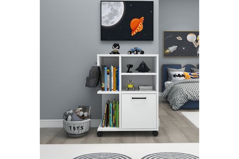 REBUSA TEKERLEKLİ ÇOK AMAÇLI MUTFAK BANYO DOLABI VE AYAKKABILIK, BEYAZ