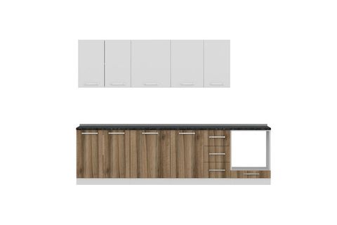 MİNAR LOTUS 290 CM MUTFAK DOLABI BEYAZ DORE 290-D3