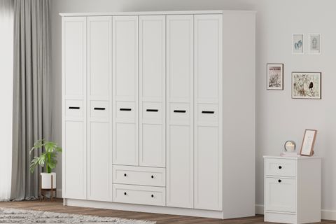 Rabi Rumy-S1 Country 6 Kapak 2 Çekmeceli Mega Gardırop