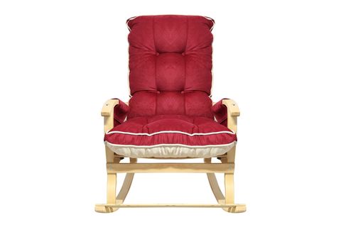 MOSSO AHŞAP ÇİFT MİNDERLİ SALLANAN SANDALYE, BORDO KREM