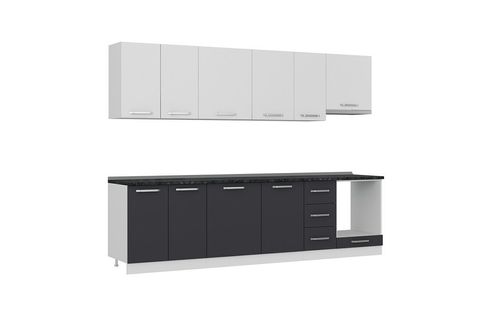 MİNAR AVANOS290 CM MUTFAK DOLABI BEYAZ ANTRASİT 290-A5