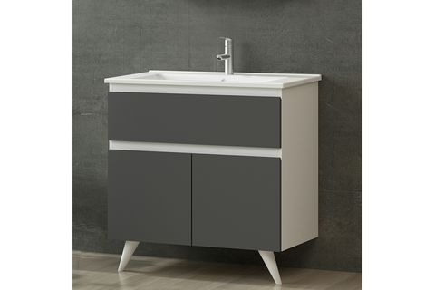 NİKA BANYO DOLABI ALT 100CM AY2K1Ç ETJ BEYAZ ANTRASİT