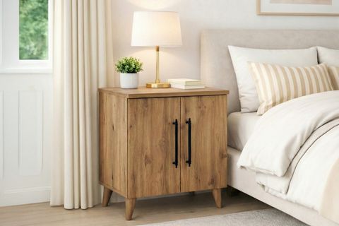 LUMEN RAFLI KLASİK KOMODİN, ATLANTİK ÇAM, 2 KAPAKLI