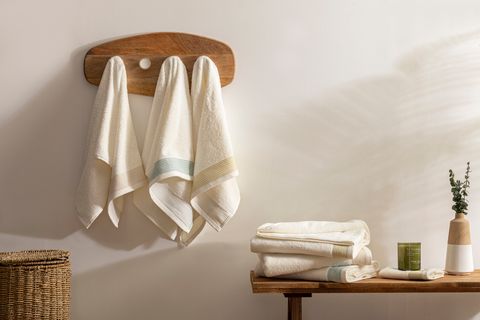 LUNA BORDÜRLÜ BANYO HAVLUSU,EKRU,70X140