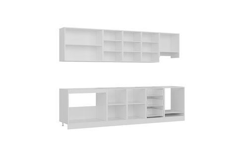 MİNAR  ELA 300 CM MUTFAK DOLABI BEYAZ ANTRASİT 300-A6