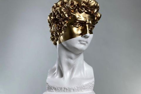 DAVID GOLDEN CROWN POP ART DEKORATİF ROMA YUNAN HEYKELLERİ