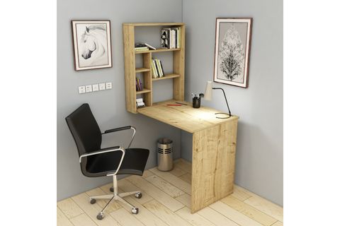 SEDİR RAFLI AÇILIR KAPANIR DUVARA MONTE ÇALIŞMA BİLGİSAYAR MASASI, SAFİRMEŞE