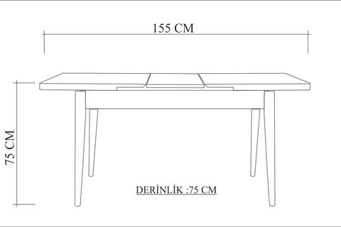 STORMİ AÇILIR MASA TAKIMI, BEYAZ ANTRASİT 1053, 120X75