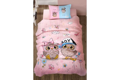 PUHU PEMBE 4 MEVSİM SET, TEK KİŞİLİK