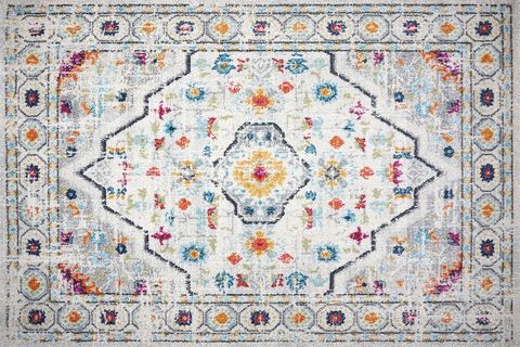 KONFOR VİNTAGE 7655 BEYAZ GRİ KLASİK ESKİTME DOKUMA HALI  80X300