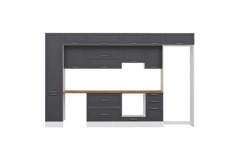 ALVİNKA 380X240 CM KLASİK MEBRAN MUTFAK DOLABI, MBB E90B45S45 1 MEBRAN ANTRASİT SUNTALAM