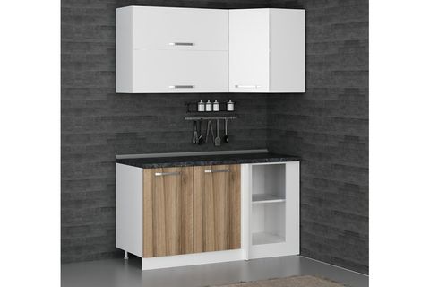 MİNAR 150CM KÖŞE MUTFAK DOLABI BEYAZ DORE K150D2