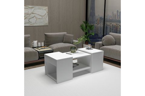 ARNETTİ SARTOS ZİGONLU ORTA SEHPA, BEYAZ
