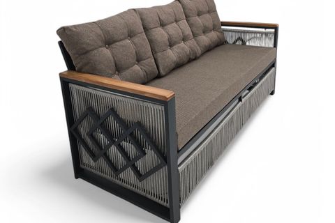 BERRA METAL ÜÇLÜ OTURMA GRUBU, GRİ