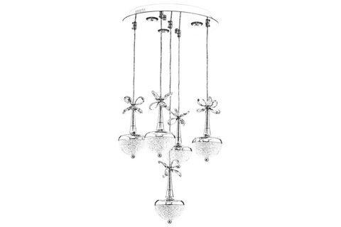 AVONNİ AV-5266-5ST SARI KAPLAMA MODERN AVİZE LED METAL CAM 40CM