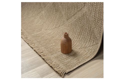 QUEEN SERİSİ JÜT HASIR GÖRÜNÜMLÜ DOKUMA MAKİNE HALISI, BEJ, 120X500, 669