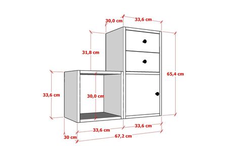 YUSUF KOMODİN, 2 ÇEKMECE 1 KAPAKLI, ELF-KM-1002