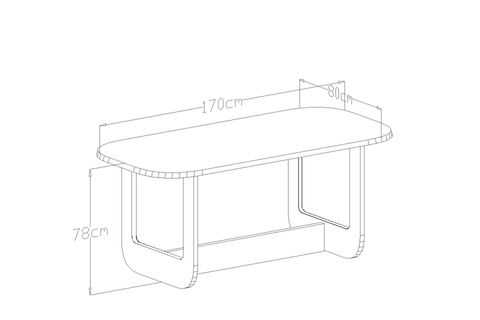 GİVAYO WOOD'S FLAMİNGO YEMEK MASASI, CEVİZ, 170X80