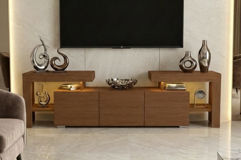 YAGMUR LEDLİ TV ÜNİTESİ, CEVİZ, 200 CM