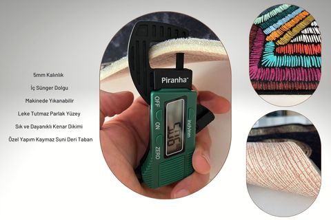 HALI VAGONU DİJİTAL BASKI HALI S-129, YIKANABİLİR, 80X300