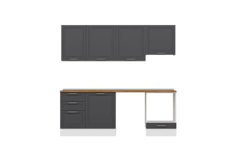 ALVİNKA 230X210 CM MBR_C MUTFAK DOLABI, ANTRASİT MDF