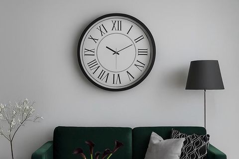 MUYİKA PİANO DUVAR SAATİ, SİYAH METAL, 55 CM