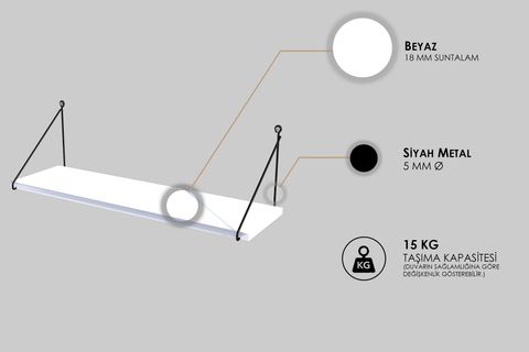 ARMONİ RAF SETİ 1 RAFLI 200X720 BEYAZ