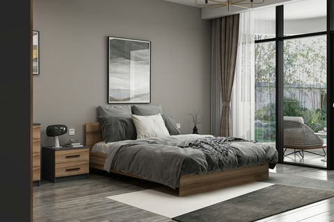 KALE190 YATAK ODASI TAKIMI, ANTRASİT DORE, 6 KAPAKLI, SET 22