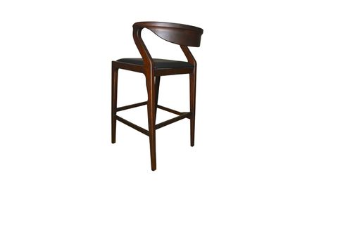 ÇAĞDAŞ AHŞAP BAR TABURESİ, SUNİ DERİ