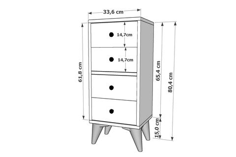 YUSUF KOMODİN, 4 ÇEKMECELİ, KMD_1062_Ç