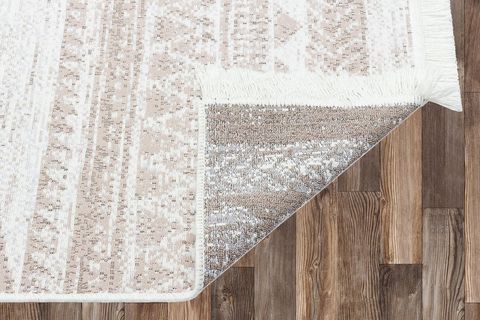 ELSE GRİ KAHVE GEOMETRİK ETNİK PAMUK ÇİFT TARAFLİ YIKANABİLİR KİLİM YOLLUK HALI 80X150