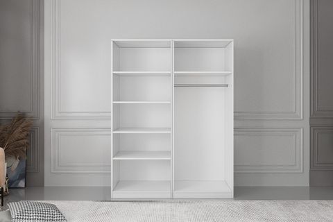 SANDAL GARDIROP, 4 KAPAKLI 5 RAFLI, GARDIRO, BEYAZ, 140CM