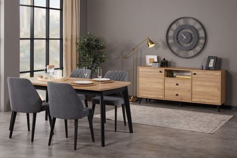 ETİ YEMEK ODASI TAKIM SABİT MASA  KONSOL  4 SANDALYE