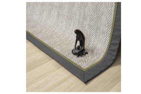 ÇİFT BORDÜRLÜ HASIR DOKULU SİSAL SALON MAKİNE HALISI, GRİ, 160X250, 665, YEŞİL SİYAH