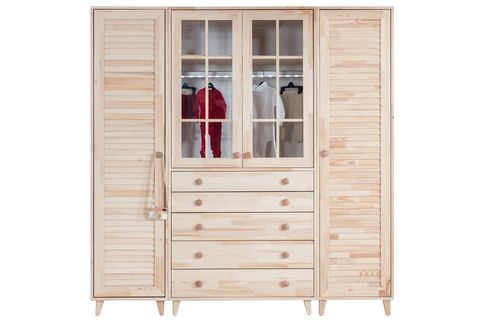 DOĞAL LADİN İLKİM GARDIROP, 4 KAPAKLI, KÖKNAR AĞACI İK-102
