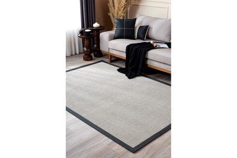 SİSALO BORDURE KREM SİYAH SİSAL HALI SİYAH BORDÜR B3417E, 160X230