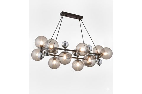 LONDRA 12 CAMLI AVİZE, SİYAH FÜME