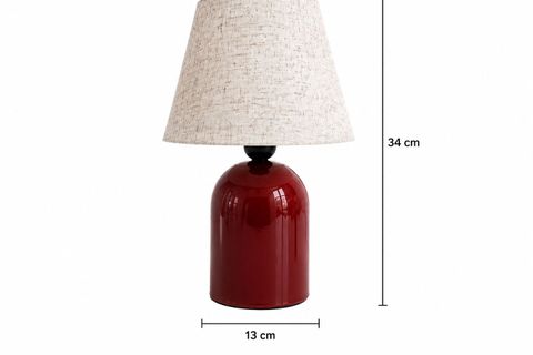 LİVA KUMAŞ ABAJUR, BORDO, 34 CM