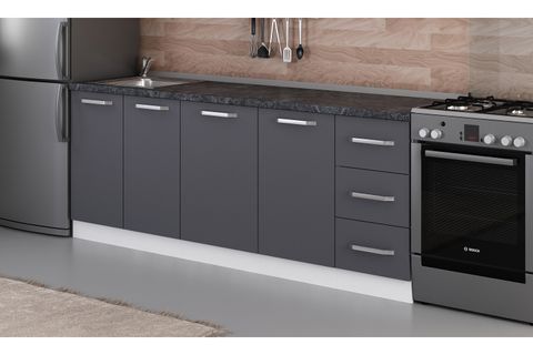 MİNAR 215 CM MUTFAK DOLABI BEYAZ ANTRASİT 215-A1-ALT MODÜL