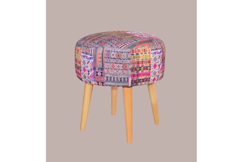 DOLCE YUVARLAK SİLİNDİR PUF KİLİM DESENLİ