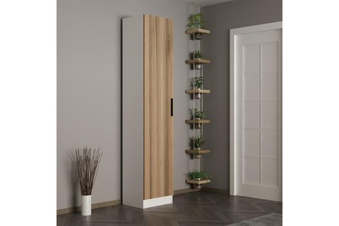 KALE 210 CM 1 KAPAKLI 1B RAF PORTMANTO, BEYAZ DORE
