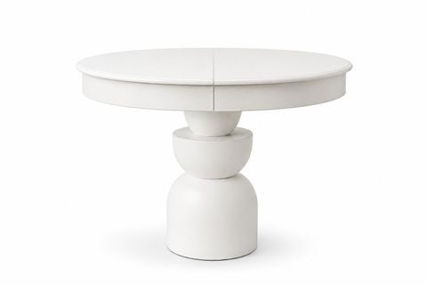 BOĞUM AYAKLI YUVARLAK AÇILIR MASA, BEYAZ, 90 CM