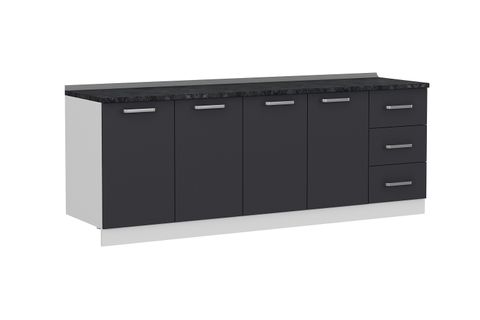 MİNAR 225 CM MUTFAK DOLABI BEYAZ ANTRASİT 225-A2-ALT MODÜL