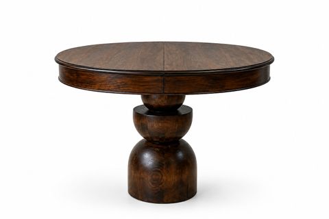 BOĞUM AYAKLI YUVARLAK AÇILIR MASA, KOYU CEVİZ, 100 CM