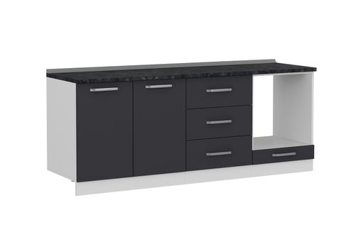 MİNAR 210 CM MUTFAK DOLABI BEYAZ ANTRASİT 210-A3-ALT MODÜL