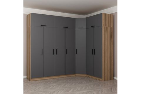 MİNAR KALE GARDIROP 2,  7 KAPAKLI,  ANTRASİT