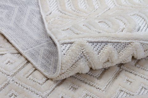 TÜRKMEN HALI HARVEY HR01 KABARTMALI MODERN SALON HALISI, BEYAZ, 120X180