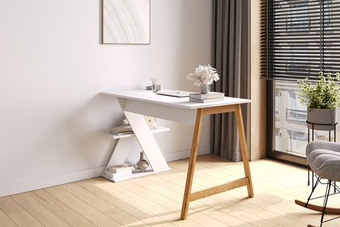 LAGOMOOD OLİVİA ÇALIŞMA MASASI, BEYAZ MEŞE, 120 CM
