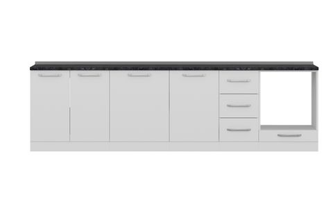 MİNAR 290 CM MUTFAK DOLABI BEYAZ 290-B3-ALT MODÜL