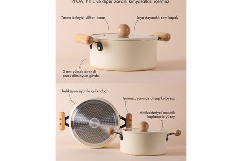 THE MİA CUCİNA Dİ MİA DERİN SERAMİK TENCERE 24 CM